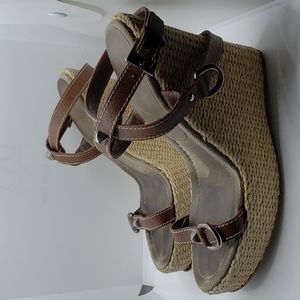 Prada Brown Wedge Sandals